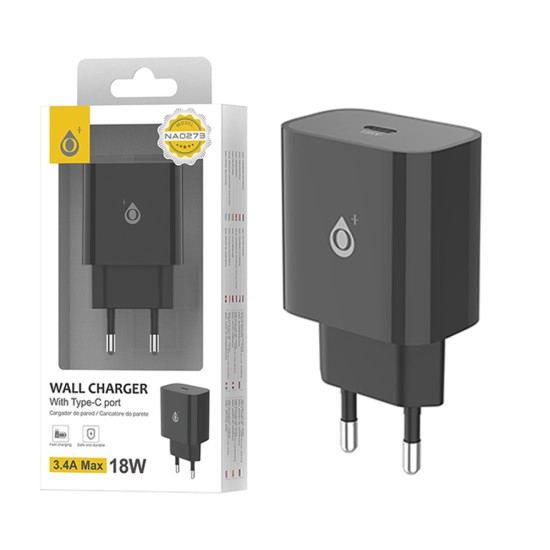 Adaptador OnePlus NA0273 com Porta Tipo C 3,4A 18W Preto